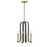Archway 4-Light Pendant in Matte Black with Warm Brass Accents